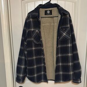 Weatherproof Lightweight Blue and Cream Shirt Jacket